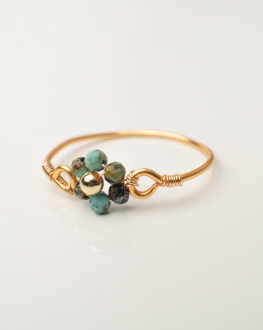 Floral ring in African Turquoise