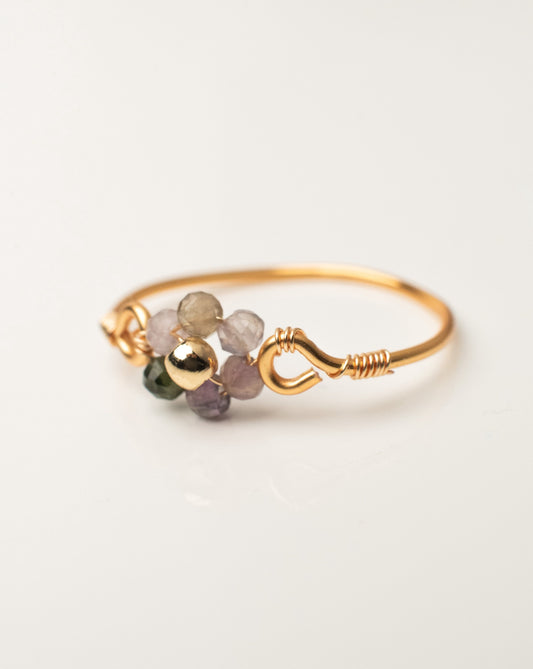 Floral ring in Amethyst